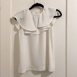 White Sleeveless Club Monaco Blouse